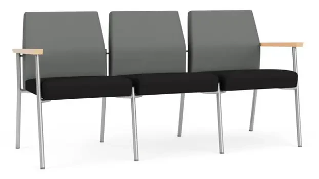 Asteroid Open House Fabric / Black Open House Fabric / Silver Finish / Natural Arm Cap