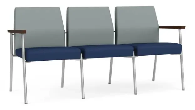 Lucid Dillon Polyurethane / Ocean Dillon Polyurethane / Silver Finish / Riftwood Walnut Arm Cap