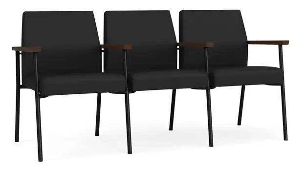 Black Dillon Polyurethane / Black Steel Finish / Riftwood Walnut Armrests