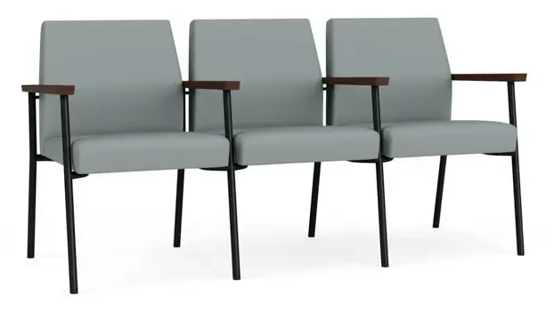 Lucid Dillon Polyurethane / Black Steel Finish / Riftwood Walnut Armrests