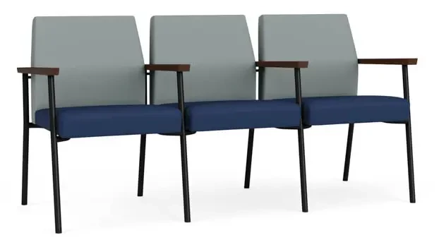 Lucid Dillon Polyurethane  / Ocean Dillon Polyurethane / Black Steel Finish / Riftwood Walnut ArmCap