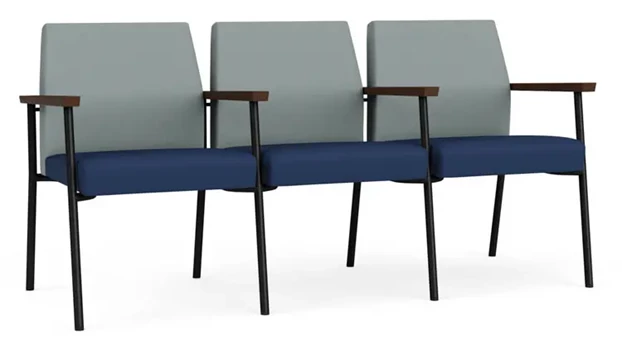 Lucid Dillon Polyurethane  / Ocean Dillon Polyurethane / Black Steel Finish / Riftwood Walnut ArmCap