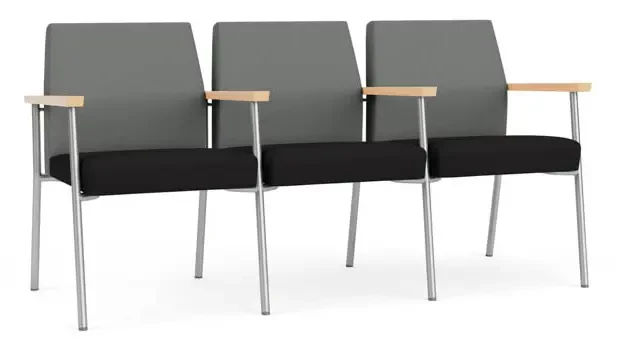 Asteroid Open House Fabric / Black Open House Fabric / Silver Finish / Natural Arm Cap