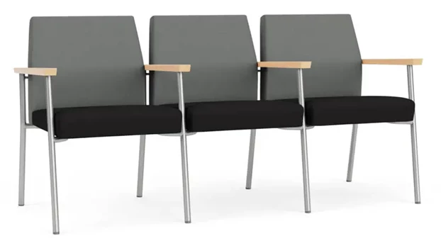 Asteroid Open House Fabric / Black Open House Fabric / Silver Finish / Natural Arm Cap