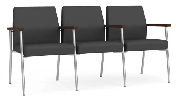 Graphite Dillon Polyurethane / Silver Finish / Riftwood Walnut Armrests
