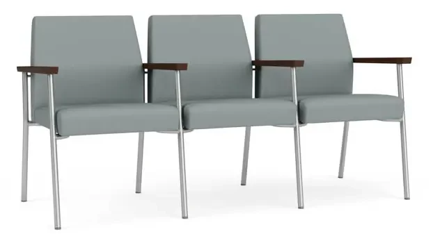 Lucid Dillon Polyurethane / Silver Finish / Riftwood Walnut Armrests