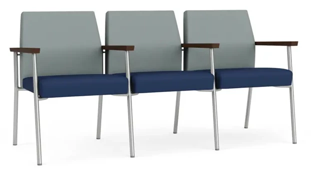 Lucid Dillon Polyurethane / Ocean Dillon Polyurethane / Silver Finish / Riftwood Walnut Arm Cap