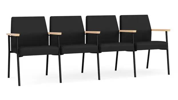 Black Dillon Polyurethane / Black Steel Finish / Natural Maple Armrests