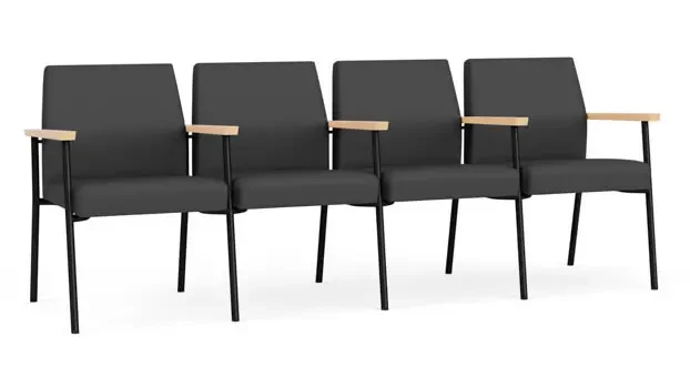 Graphite Dillon Polyurethane / Black Steel Finish / Natural Maple Armrests