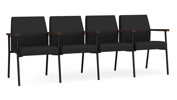 Black Dillon Polyurethane / Black Steel Finish / Riftwood Walnut Armrests