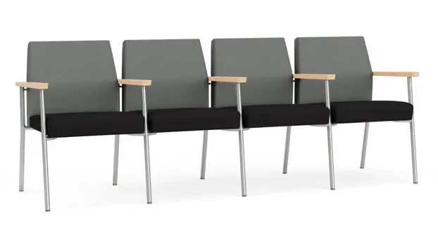 Asteroid Open House Fabric / Black Open House Fabric / Silver Finish / Natural Arm Cap