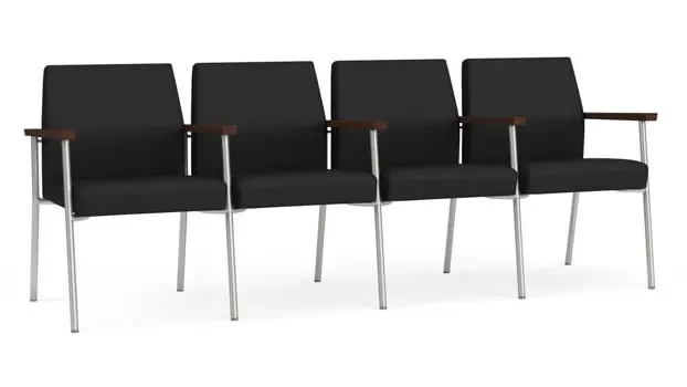 Black Dillon Polyurethane / Silver Finish / Riftwood Walnut Armrests