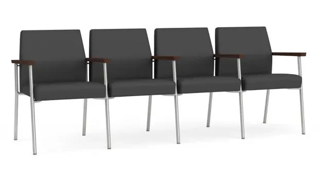 Graphite Dillon Polyurethane / Silver Finish / Riftwood Walnut Armrests