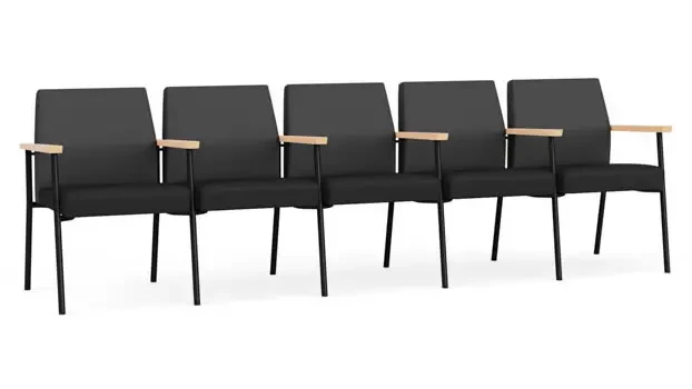 Graphite Dillon Polyurethane  / Black Dillon Polyurethane / Black Steel Finish / Natural Arm Cap