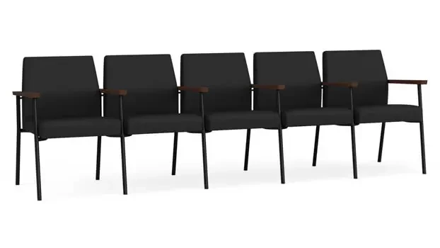 Black Dillon Polyurethane / Black Steel Finish / Riftwood Walnut Armrests