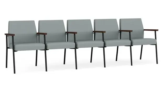 Lucid Dillon Polyurethane / Black Steel Finish / Riftwood Walnut Armrests