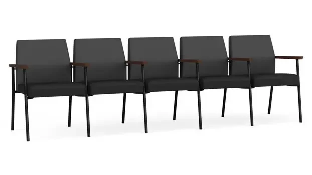 Graphite Dillon Polyurethane / Black Dillon Polyurethane / Black Steel Finish  / Riftwood Walnut Arm