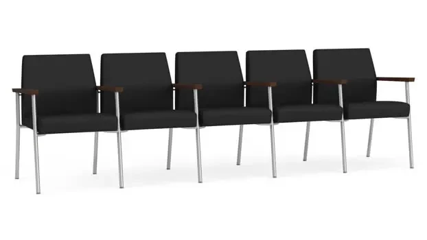 Black Dillon Polyurethane / Silver Finish / Riftwood Walnut Armrests