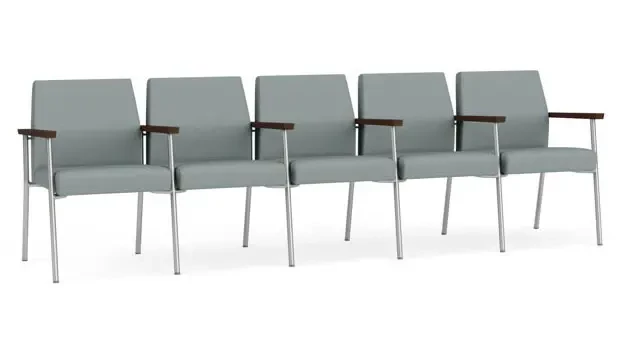 Lucid Dillon Polyurethane / Silver Finish / Riftwood Walnut Armrests