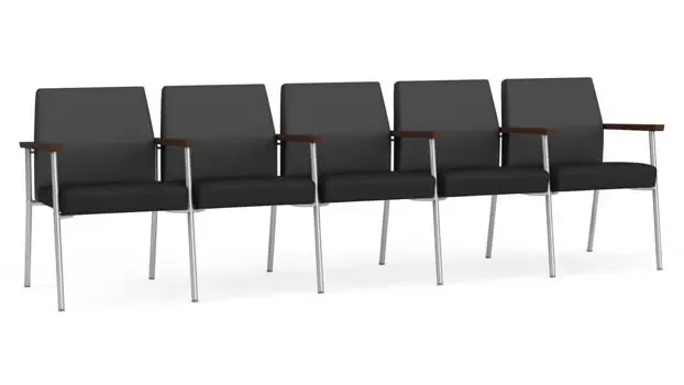 Graphite Dillon Polyurethane / Black Dillon Polyurethane / Silver Finish / Riftwood Walnut Arm Cap