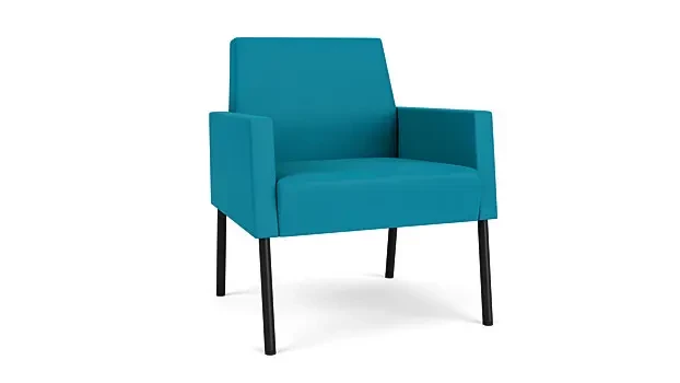 Waterfall Open House Fabric/Black Steel Finish Legs