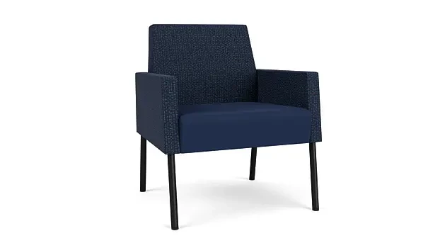 Blueberry Reframe Fabric/ Ink Modena Polyurethane/Black Steel Finish Legs