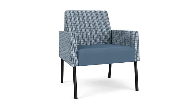 Rain Song Rise Fabric/ Titan Modena Polyurethane/Black Steel Finish Legs