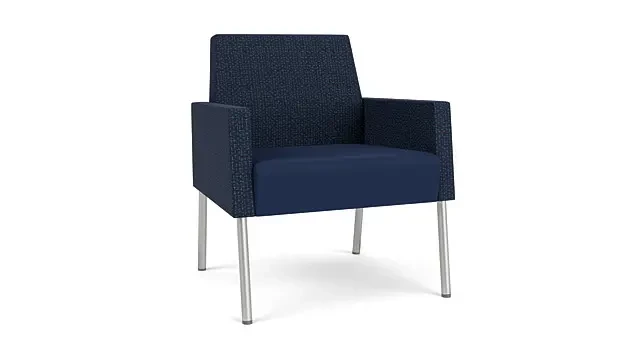 Blueberry Reframe Fabric/ Ink Modena Polyurethane/Silver Finish Legs