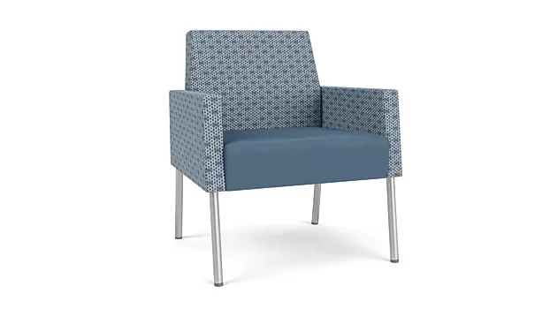 Rain Song Rise Fabric/ Titan Modena Polyurethane/Silver Finish Legs