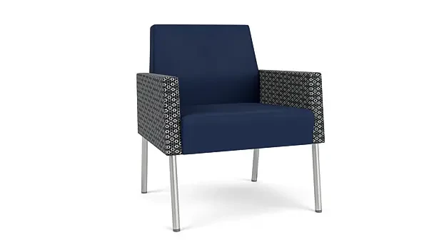 Ink Modena Polyurethane/ Echo Rise Fabric/Silver Finish Legs