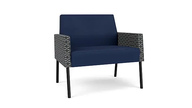 Ink Modena Polyurethane/ Echo Rise Fabric/Black Steel Finish Legs