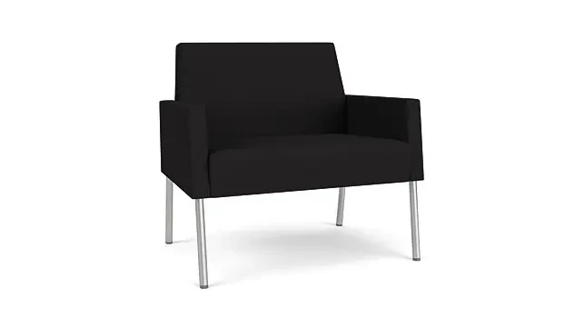 Black Open House Fabric/Silver Finish Legs