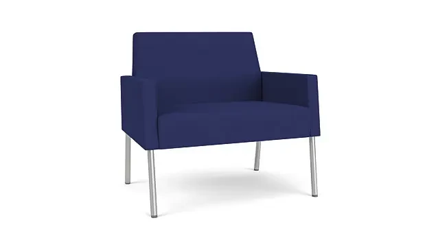 Cobalt Open House Fabric/Silver Finish Legs