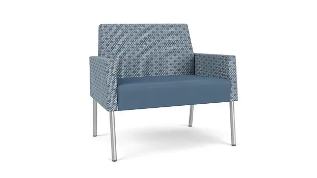 Rain Song Rise Fabric/ Titan Modena Polyurethane/Silver Finish Legs