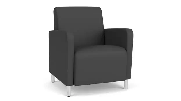 Graphite Dillon Polyurethane / Steel Legs, Brushed Steel