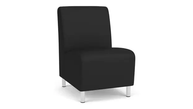 Black Dillon Polyurethane / Steel Legs, Brushed Steel
