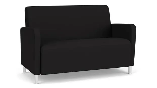 Black Open House Fabric / Steel Legs, Brushed Steel