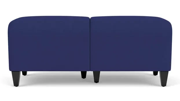 Cobalt Open House Fabric / Wood Legs, Black