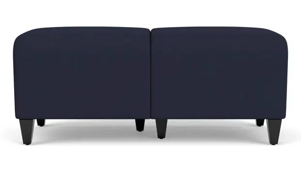 Navy Open House Fabric / Wood Legs, Black