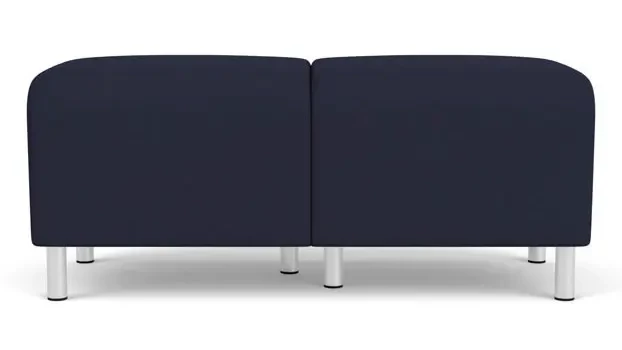 Navy Open House Fabric / Steel Legs, Brushed Steel