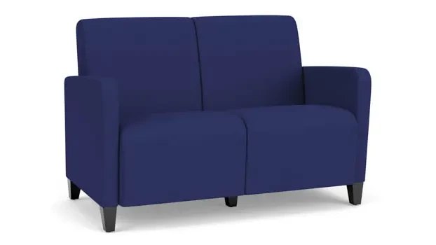 Cobalt Open House Fabric / Wood Legs, Black