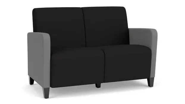 Black Open House Fabric / Asteroid Open House Fabric / Wood Legs, Black