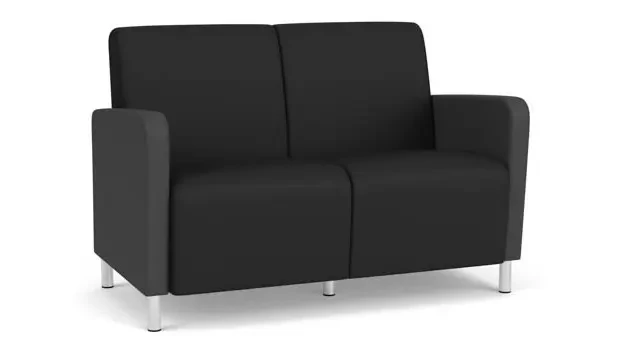 Black Dillon Polyurethane / Graphite Dillon Polyurethane / Steel Legs, Brushed Steel