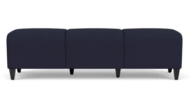 Navy Open House Fabric / Wood Legs, Black