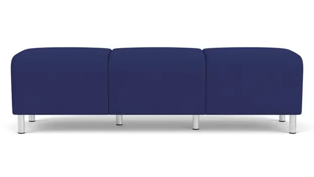 Cobalt Open House Fabric / Steel Legs, Brushed Steel