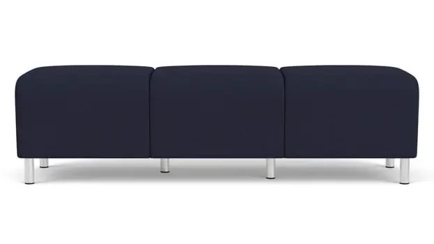 Navy Open House Fabric / Steel Legs, Brushed Steel