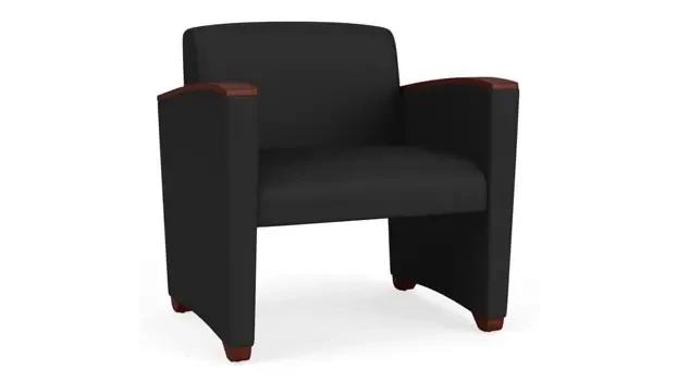 Black Dillon Polyurethane / Wood Legs, Mahogany
