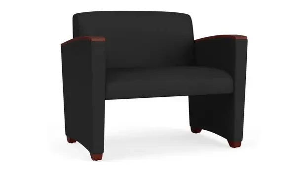 Black Dillon Polyurethane / Wood Legs, Mahogany