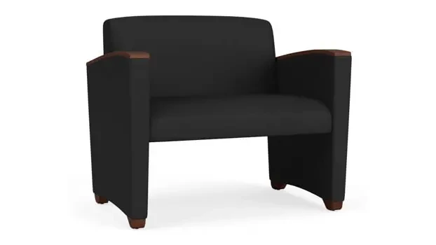 Black Dillon Polyurethane / Wood Legs, Walnut