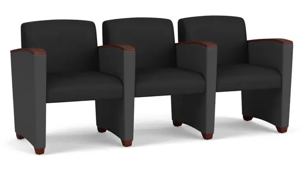 Black Dillon Polyurethane  / Graphite Dillon Polyurethane / Mahogany Armcaps, Legs